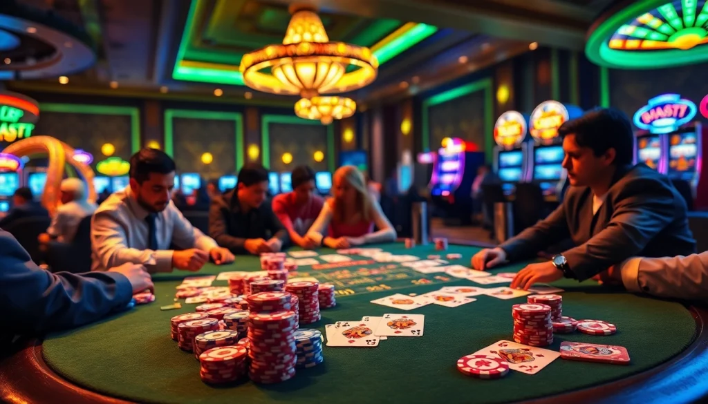 Engage in the thrilling game of 3 patti blue with vibrant poker chips and cards on display.
